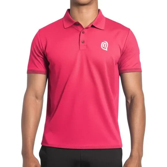 NWT VEBOON Polo Shirt Mens Size M Red Athletic Dynamic Flex Stretch - Picture 2 of 8